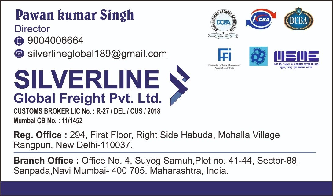 Official Visiting Card of Silverline Global Freight